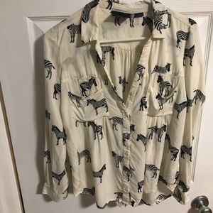 Anthropologie Maeve Zebra Shirt